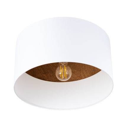 Plafonnier Bois Intérieur Blanc/Brun Foncé, éteint