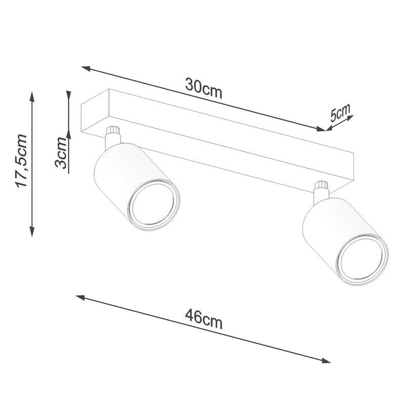 Dimensions Lámpara de techo de diseño de madera y metal negro 2