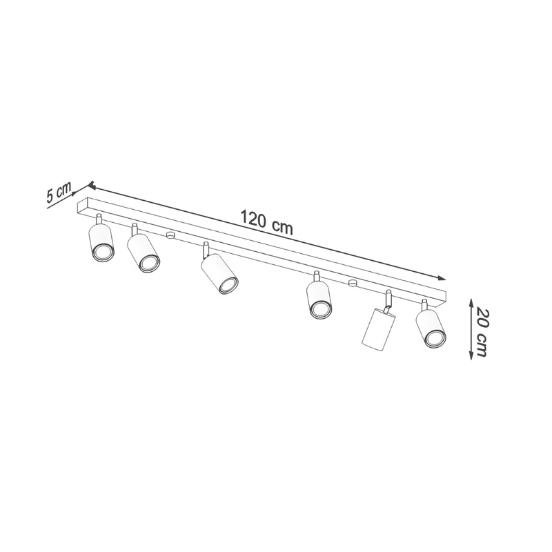 Dimensions Plafonnier Bois Naturel 6 Spots Orientables Minimaliste