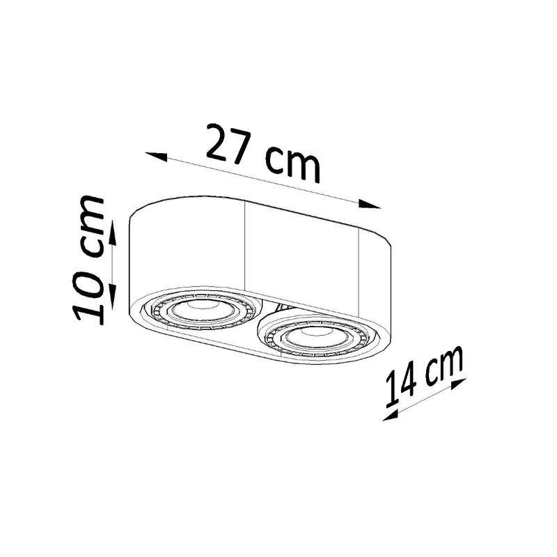 Dimensions Lámpara de techo Modern Basic 2 de madera natural