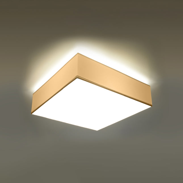 Square ceiling light white 55 cm, 4 E27 sockets, minimalist design, light on
