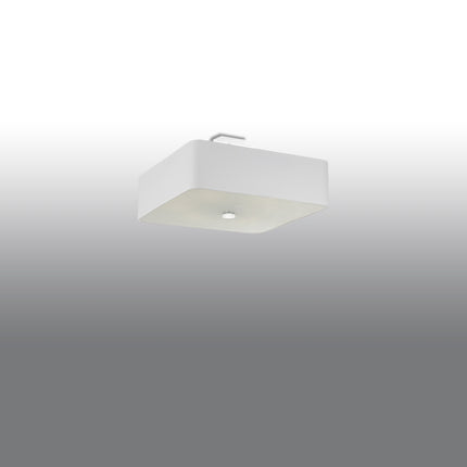 plafonnier carré en tissu blanc 45 cm, vue en situation