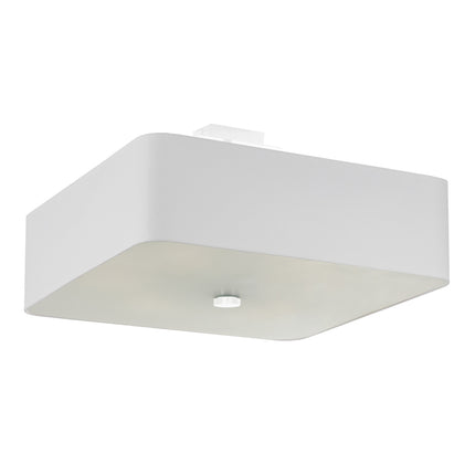 plafonnier carré en tissu blanc 45 cm, packshot sur fond blanc