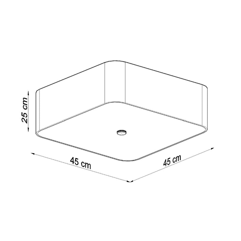Dimensions Plafonnier Carré en Tissu Blanc 45 cm