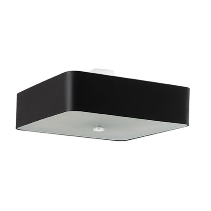 plafonnier carré en tissu noir 55 cm, packshot sur fond blanc