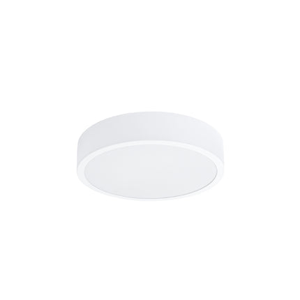 Photo de face du plafonnier Cercle Moderne 30 cm blanc, disque LED rond en aluminium