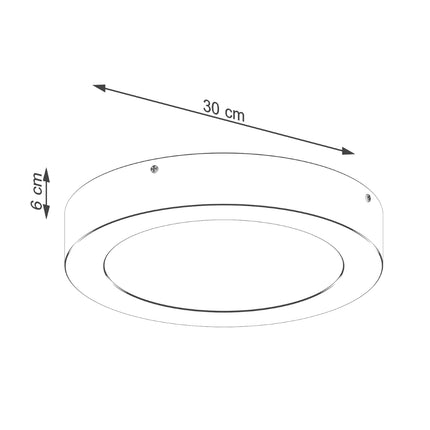 Plafonnier Cercle Moderne 30 cm noir installé au plafond d'un salon lumineux