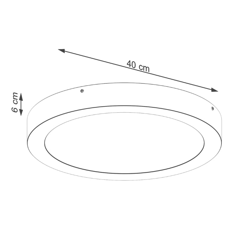 Dimensions Plafonnier Cercle Moderne 40 cm Aluminium Blanc LED 3000K
