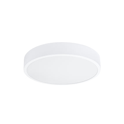 Photo de face du plafonnier Cercle Moderne 40 cm blanc, disque LED rond en aluminium