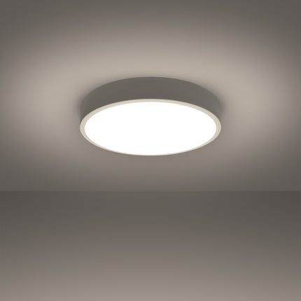 Vue de profil du plafonnier Cercle Moderne 40 cm blanc, épaisseur fine 6 cm