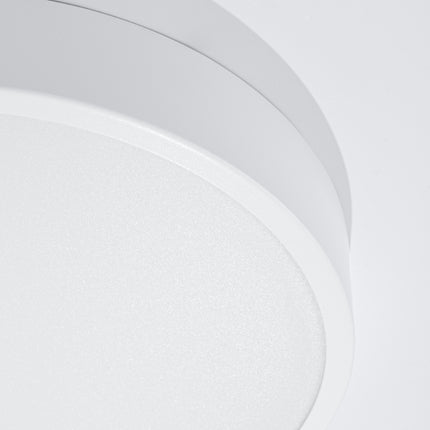 Vue de dessous du plafonnier Cercle Moderne 40 cm blanc montrant le diffuseur LED