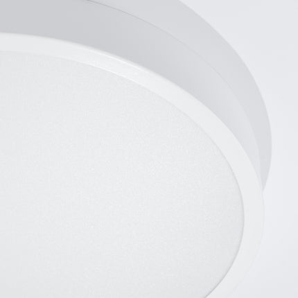 Vue de dessous du plafonnier Cercle Moderne 50 cm blanc montrant le diffuseur LED