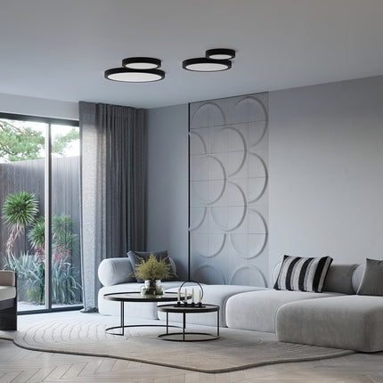 Emballage du plafonnier Cercle Moderne 50 cm noir prêt à l'expédition