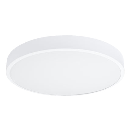 Photo de face du plafonnier Cercle Moderne 60 cm blanc, disque LED rond en aluminium