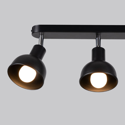 Plafonnier Elba noir, angle rapproché sur la finition acier mat
