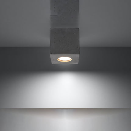 Plafonnier Cube en Béton vue de face