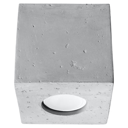Plafonnier Cube en Béton vue de profil