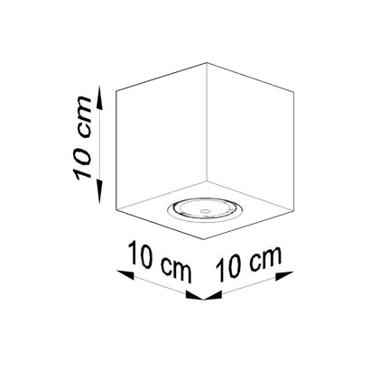 Schéma des dimensions : Plafonnier Cube en Bois Naturel