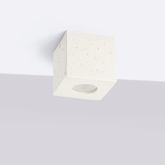 Plafonnier Cube en Béton Beige, vue en situation