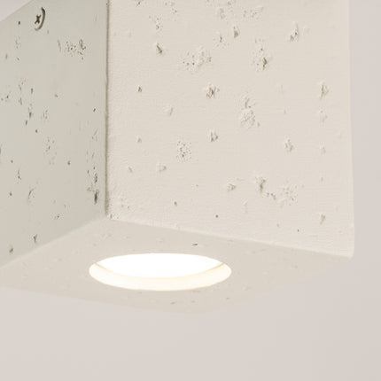 Plafonnier Cube en Béton Beige, vue de détail