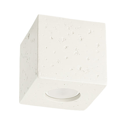 Plafonnier Cube en Béton Beige, packshot sur fond blanc