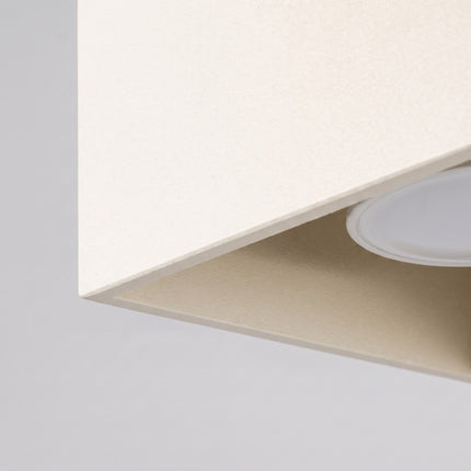 Plafonnier Cube LED beige clair, vue de détail