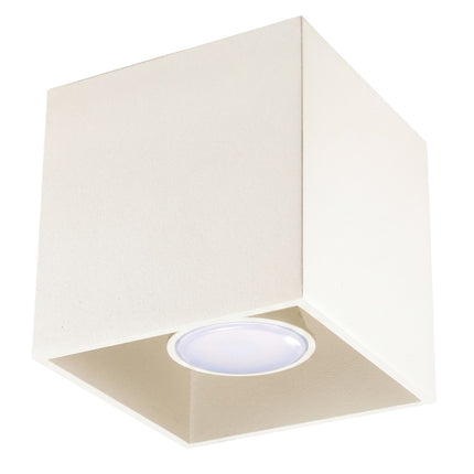 Plafonnier Cube LED beige clair, packshot sur fond blanc