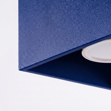 Plafonnier Cube LED bleu outremer, vue de détail