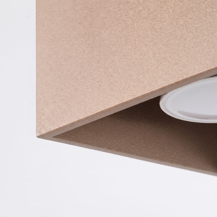 Plafonnier Cube LED taupe, vue de détail