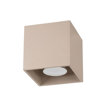 Plafonnier Cube LED taupe, packshot sur fond blanc