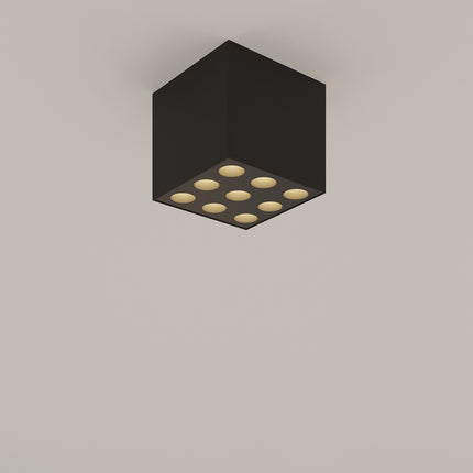 Fiche technique du plafonnier cube multi-focal noir LED, puissance et température de couleur