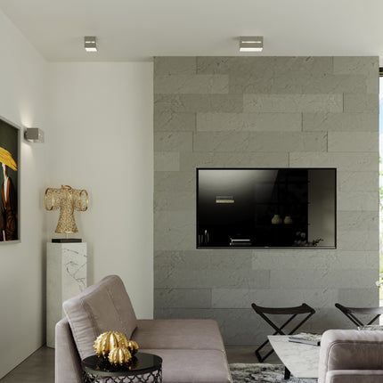 Plafonnier Cube Ouvert Gris de profil