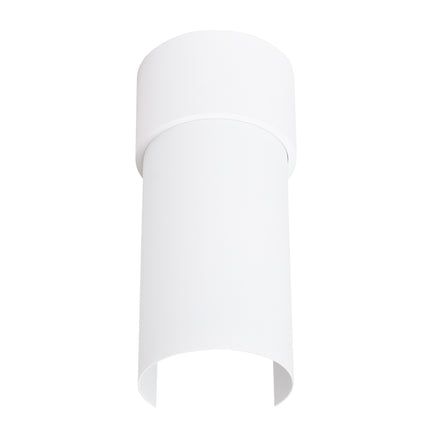 plafonnier cylindre à demi-coque ouverte blanc, packshot sur fond blanc