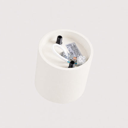 Plafonnier Cylindre LED beige clair, détail du système de fixation