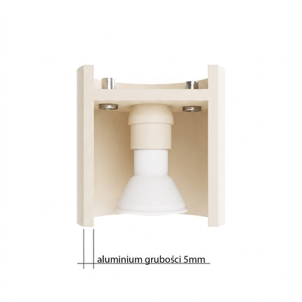 Plafonnier Cylindre LED beige clair, mécanisme et platine de montage