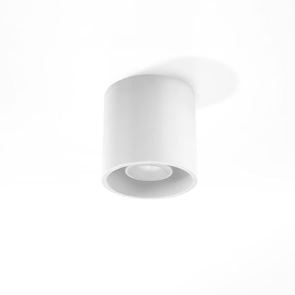 Détail du plafonnier cylindre LED blanc en aluminium