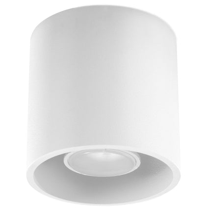 Plafonnier cylindre LED blanc en aluminium sur fond neutre