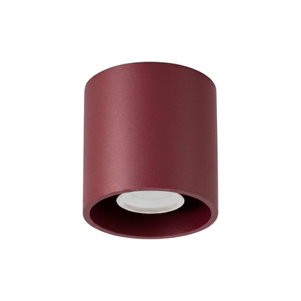 Plafonnier Cylindre LED bordeaux, packshot sur fond blanc