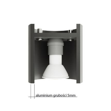 Plafonnier cylindre LED gris projetant un faisceau net