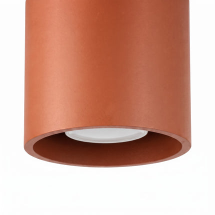 Plafonnier Cylindre LED ocre rouge, vue de détail