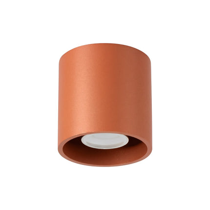 Plafonnier Cylindre LED ocre rouge, packshot sur fond blanc