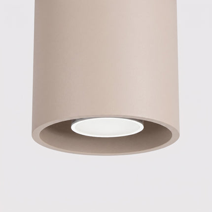 Plafonnier Cylindre LED taupe, packshot de trois quarts