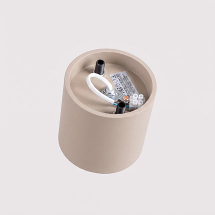 Plafonnier Cylindre LED taupe, détail du système de fixation