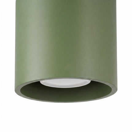 Plafonnier Cylindre LED vert olive, vue de détail
