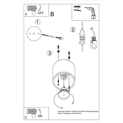 Notice de montage du plafonnier cylindre led vert olive