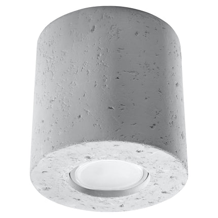 Plafonnier Cylindrique en Béton vue de profil