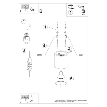 Notice de montage : Plafonnier Cylindrique en Bois Naturel