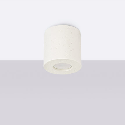 Plafonnier Cylindrique en Béton Beige, vue en situation