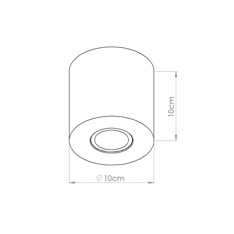 Dimensions Plafonnier Cylindrique en Béton Beige