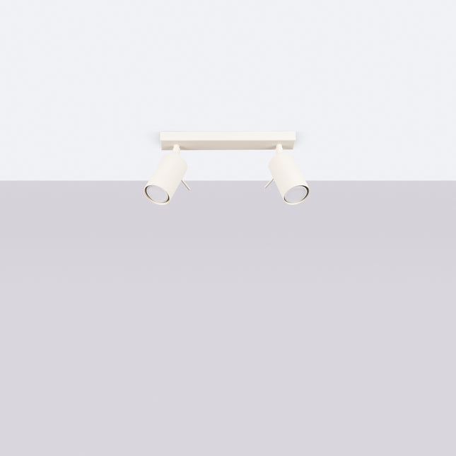 Plafonnier Directionnel 2 Spots LED Beige, vue en situation